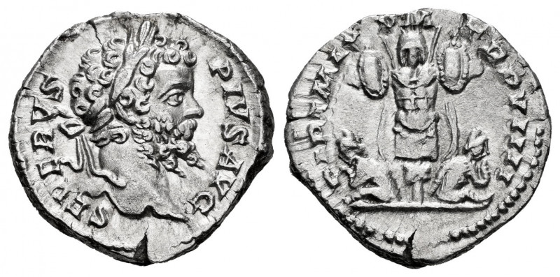 Septimius Severus. Denarius. 201 AD. Rome. (Ric-176). (Rsc-370). Rev.: PART MAX ...