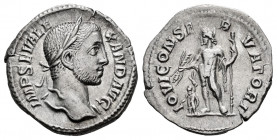 Severus Alexander. Denarius. 228-231 AD. Rome. (Ric-200). (Rsc-73). Rev.: IOVI CONSERVATORI, Jupiter standing left, holding thunderbolt in right hand ...
