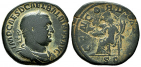 Balbinus. Sestertius. 238 AD. Rome. (Ric-VI 22). (Bmcre-18). (C-4). Anv.: IMP CAES D CAEL BALBINVS AVG, laureate, draped and cuirassed bust right. Rev...