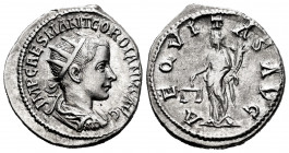 Gordian III. Antoninianus. 239 AD. Rome. (Spink-8600). (Ric-34). (Seaby-17). Rev.: AEQVITAS AVG. Aequitas standing left with scales and cornucopiae. A...