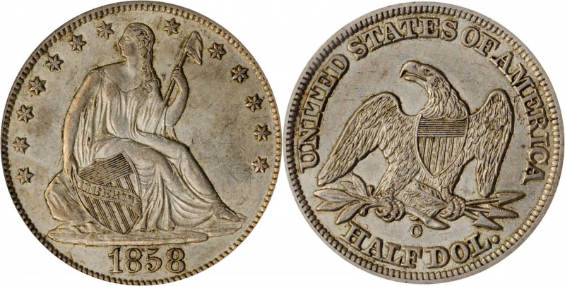 Liberty Seated Half Dollar

1858-O Liberty Seated Half Dollar. AU-58 (ANACS). ...
