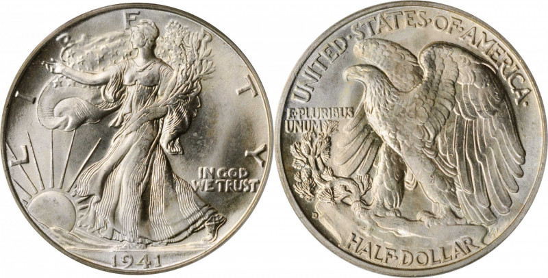 Walking Liberty Half Dollar

1941-D Walking Liberty Half Dollar. MS-65 (PCGS)....