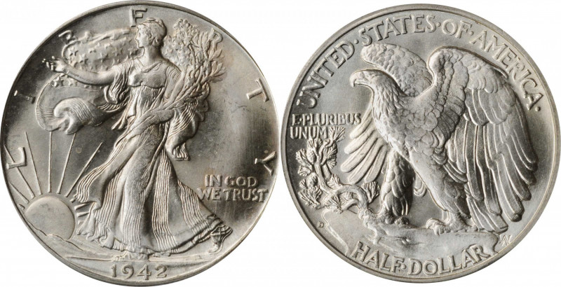 Walking Liberty Half Dollar

1942-D Walking Liberty Half Dollar. MS-65 (PCGS)....