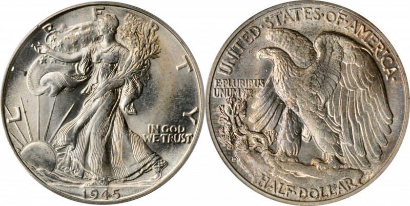 Walking Liberty Half Dollar

1945-D Walking Liberty Half Dollar. MS-65 (PCGS)....
