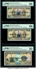 Bolivia Banco Central 1 (2); 5; 10; 20 Bolivianos 1911 (ND 1929) Pick 112 (2); 113; 114; 115 Five Examples PMG Choice Uncirculated 63 EPQ; Choice Unci...