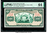 Brazil Banco do Café 100 Mil Reis ND (1890) Pick S541r Remainder PMG Choice Uncirculated 64; Dominican Republic Credito Publico-Deuda Consolidada 5 Pe...