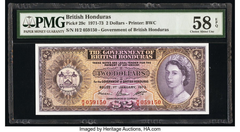 British Honduras Government of British Honduras 2 Dollars 1.1.1973 Pick 29c PMG ...