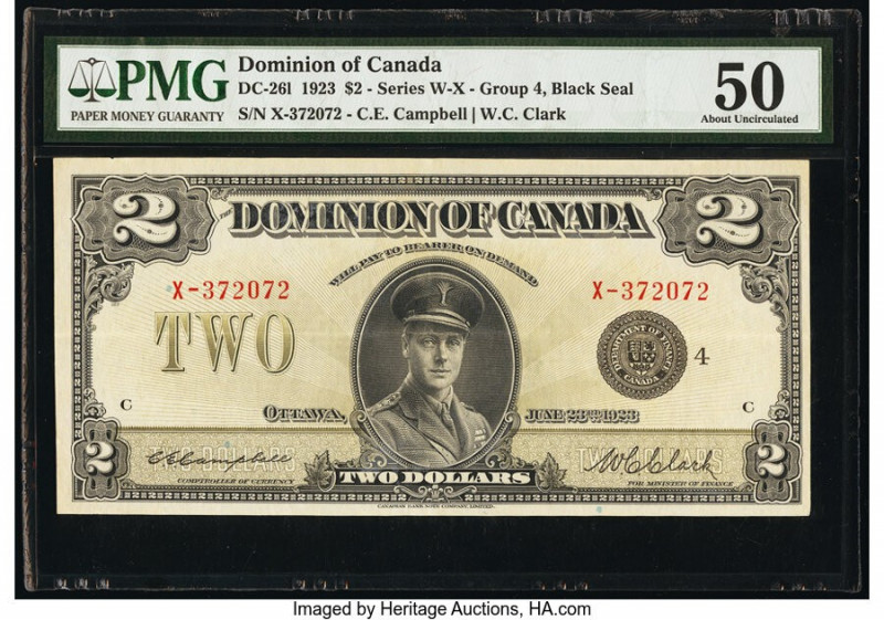 Canada Dominion of Canada $2 23.6.1923 Pick 34l DC-26l PMG About Uncirculated 50...