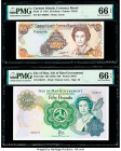 Cayman Islands Currency Board 25 Dollars 1991 Pick 14 PMG Gem Uncirculated 66 EPQ; Isle Of Man Isle of Man Government 50 Pounds ND (1983) Pick 39a PMG...