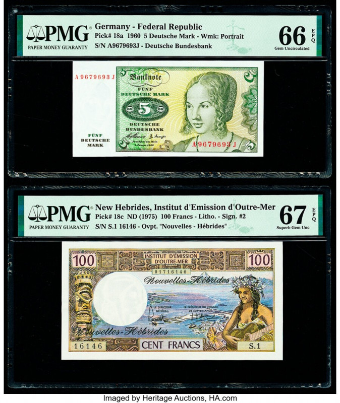 Cyprus, Germany, New Hebrides and Israel Group of 4 Graded Examples PMG Superb G...