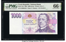 Czech Republic Czech National Bank 1000 Korun 1996 Pick 15d PMG Gem Uncirculated 66 EPQ. 

HID09801242017

© 2020 Heritage Auctions | All Rights Reser...
