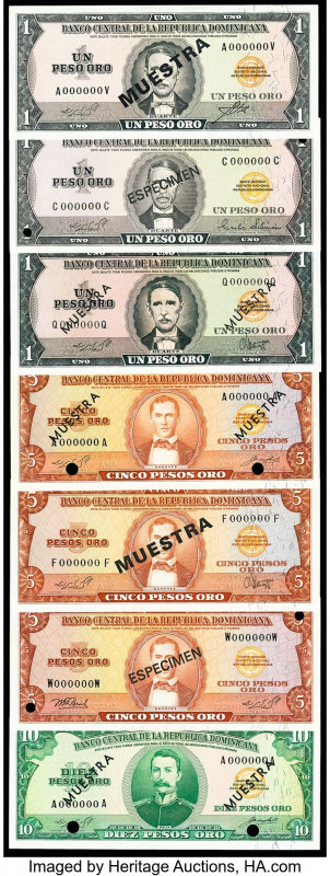 Dominican Republic Group of 21 Specimen from 1964-76 Issues Crisp Uncirculated. ...