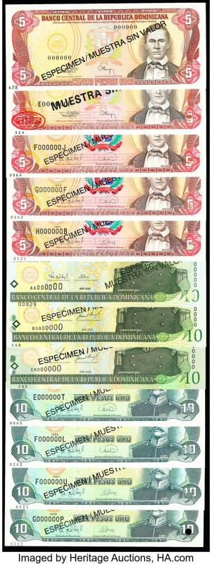 Dominican Republic Group of 55 Specimen from 1991-2002 Issues Crisp Uncirculated...