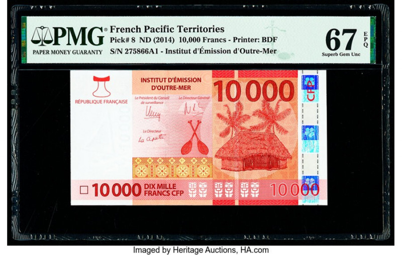 French Pacific Territories Institut d'Emission d'Outre Mer 10,000 Francs ND (201...
