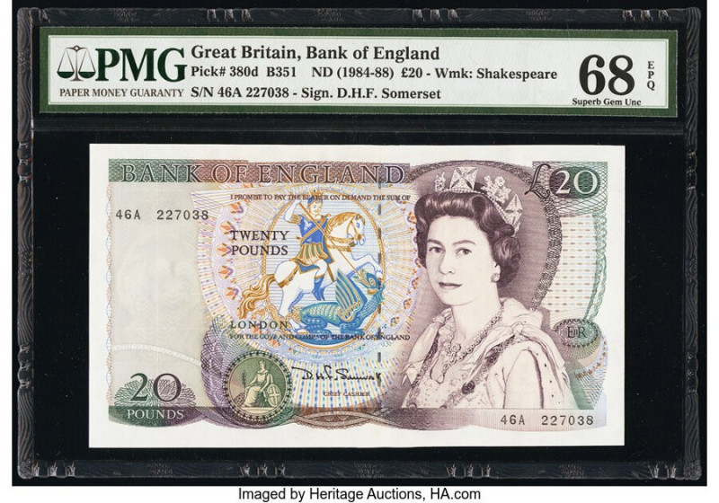 Great Britain Bank of England 20 Pounds ND (1984-88) Pick 380d PMG Superb Gem Un...
