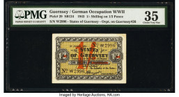 Guernsey States of Guernsey (German Occupation) 1 Shilling on 1/3 Pence 1.1.1943 Pick 29 SB124 PMG Choice Very Fine 35. 

HID09801242017

© 2020 Herit...