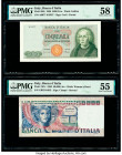 Italy Banco d'Italia 5000; 50,000 Lire 1968; 1980 Pick 98b; 107c Two Examples PMG Choice About Unc 58; About Uncirculated 55. 

HID09801242017

© 2020...