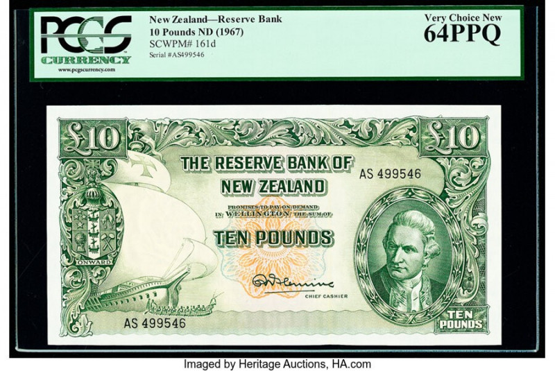 New Zealand Reserve Bank of New Zealand 10 Pounds ND (1960-67) Pick 161d PCGS Ve...