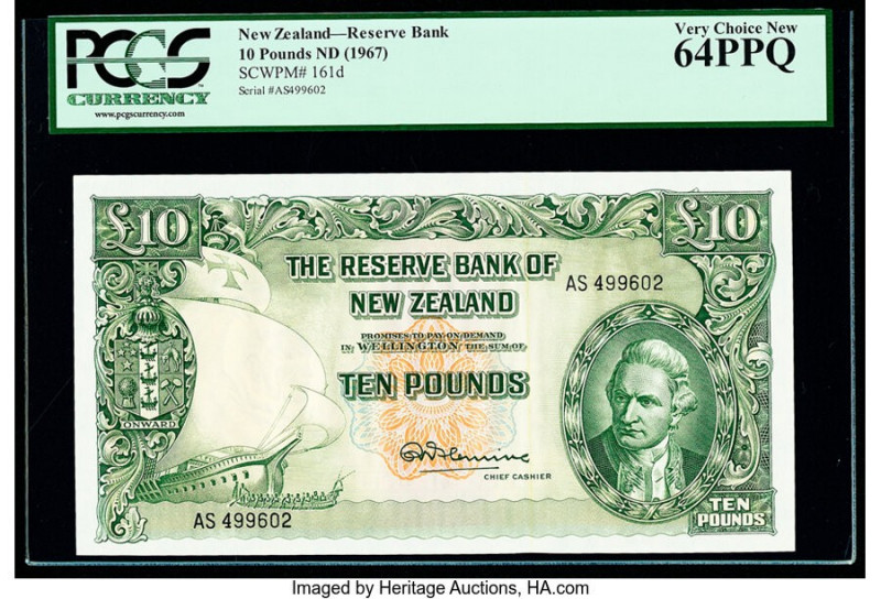 New Zealand Reserve Bank of New Zealand 10 Pounds ND (1960-67) Pick 161d PCGS Ve...