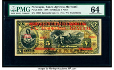 Nicaragua Tesoreria General 5 Pesos 1888 (1896 Issue) Pick A15b PMG Choice Uncirculated 64. 

HID09801242017

© 2020 Heritage Auctions | All Rights Re...