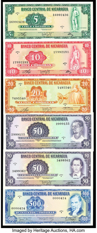 Nicaragua Banco Central Group of 6 Examples Crisp Uncirculated. Pick 133 has a l...