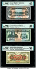 Paraguay Banca de la Republica 5; 10 Pesos; 1 Guarani on 100 Pesos Fuertes 1923 (2); ND (1943) Pick 149a; 164a; 173a Three Examples PMG Choice Extreme...