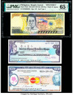 Philippines Philippine National Bank 500 Piso 1949 (ND 1987-94) Pick 173s2 Specimen PMG Gem Uncirculated 65 EPQ; Australian Dollar American Express Tr...