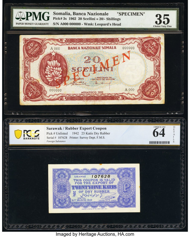 Sarawak Dry Rubber Export Coupon 25 Katis 31.3.1942 Pick UNL PCGS Banknote Choic...