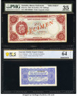 Sarawak Dry Rubber Export Coupon 25 Katis 31.3.1942 Pick UNL PCGS Banknote Choice Unc 64 Details; Somalia Banco Nazionale Somala 20 Scellini = 20 Shil...