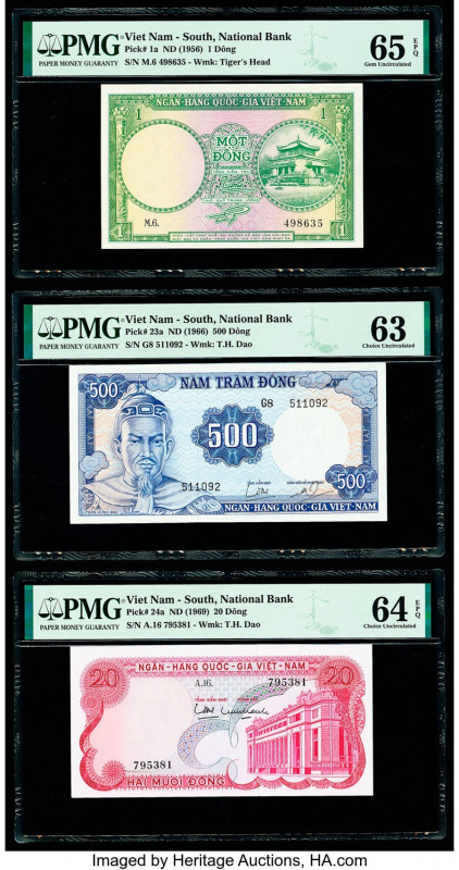 South Vietnam Group of 6 Graded Examples PMG Gem Uncirculated 65 EPQ; Choice Unc...