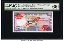 Sri Lanka Central Bank of Sri Lanka 20 Rupees 11.21.1988 Pick 97pd Printer's Design PMG Gem Uncirculated 66 EPQ. One POC.

HID09801242017

© 2020 Heri...