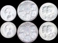GREECE: Lot of 2x20 Drachmas (1965) + 2x30 Drachmas (1963) + 2x30 Drachmas (1964) (Kongsberg Mint) in silver. (Part of Hellas M.1 + 204 + 239). Exta F...