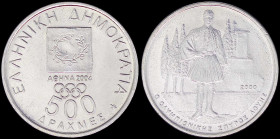 GREECE: Lot of 10x 500 Drachmas (2000) (type V) in copper-nickel with the emblem of the Olympic Games of Athens and inscription "ΕΛΛΗΝΙΚΗ ΔΗΜΟΚΡΑΤΙΑ"....