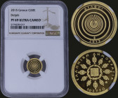 GREECE: 50 Euro (2015) in gold (0,999) commemorating the Cultural Heritage / Delphi. Inside slab by NGC "PF 69 ULTRA CAMEO". Accompanied by its offici...