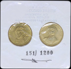 GREECE: Set of 2x 50 Drachmas (1994) (type IIIa + IIIb) in copper-alluminum with bust of Kallergis on the obverse of the first one and bust of Makrygi...