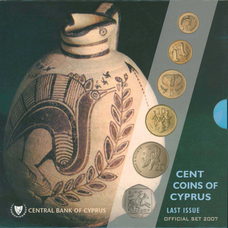 CYPRUS: Coin set composed of 1 Cent to 50 Cent (6 Pieces) all in official bliste...