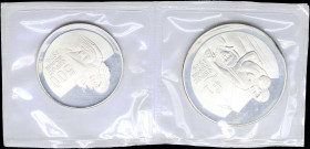 CYPRUS: Set of 500 Mils (1976) + 1 Pound (1976) in silver commemorating the Refugees. Inside official case of issue. (KM 45a + 46a) & (Fitikides 154P ...