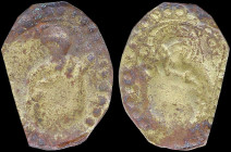 GREECE: Church Token from Church of St. Gregory Kelveri - Kappadokia (Εκκλησία Αγίου Γρηγορίου, Καρβάλη Καππαδοκίας). 1st issue, 5 para, oval with the...