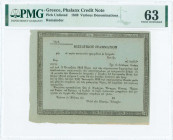 GREECE: Remainder of single credit bill of Phalanx Credit Note (1849) supposed to be used by Phalanxes at the auctions of the national fields by Law o...