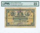 GREECE: 25 Drachmas (26.3.1915) in black on orange and green unpt with ancient Cretan coin at upper left, portrait of Prince George at upper right and...