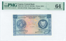 GREECE: 250 Mils (1.6.1972) in blue on multicolor unpt with fruits at left and Arms at right. S/N: "I/33 177729". WMK: Eagles head. Printed by BWC (wi...