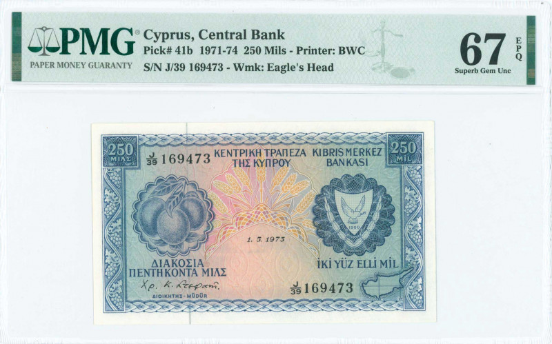 GREECE: 250 Mils (1.5.1973) in blue on multicolor unpt with fruits at left and A...