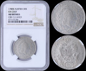 AUSTRIA: 20 Kreuzer (1788 B) in silver (0,583) with bust of Joseph II facing right. Crowned imperial double-head eagle, shield on breast and value bel...