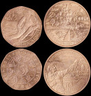 AUSTRIA: 5 Euro (2012) in copper commemorating Schladming + 10 Euro (2012) in copper commemorating Carinthia. (KM 3215 + 3208). Uncirculated.