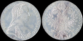 AUSTRIAN STATES / BURGAU: Modern restrike of 1 Thaler (dated 1780 SF X) in silver with bust of Maria Theresa facing right. Crowned imperial double-hea...