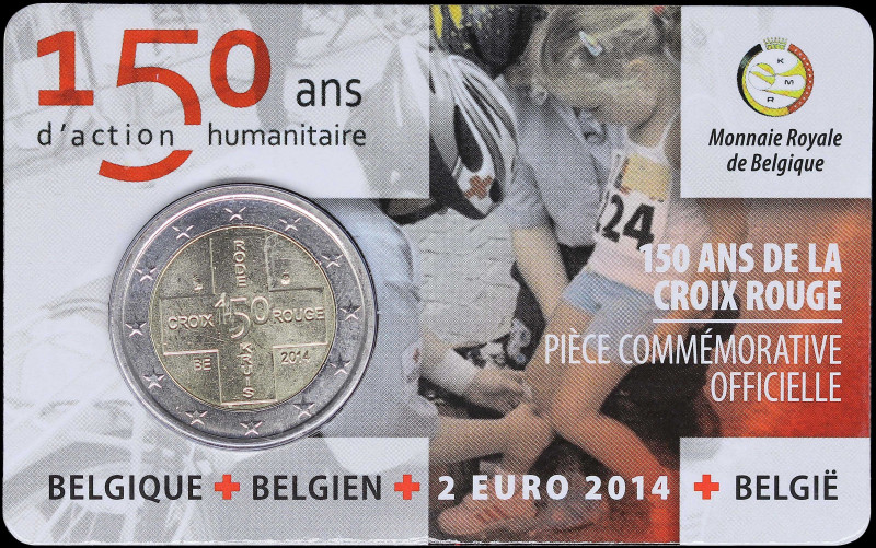 BELGIUM: 2 Euro (2014) bi-metallic commemorating the 150th Anniversary of the Re...