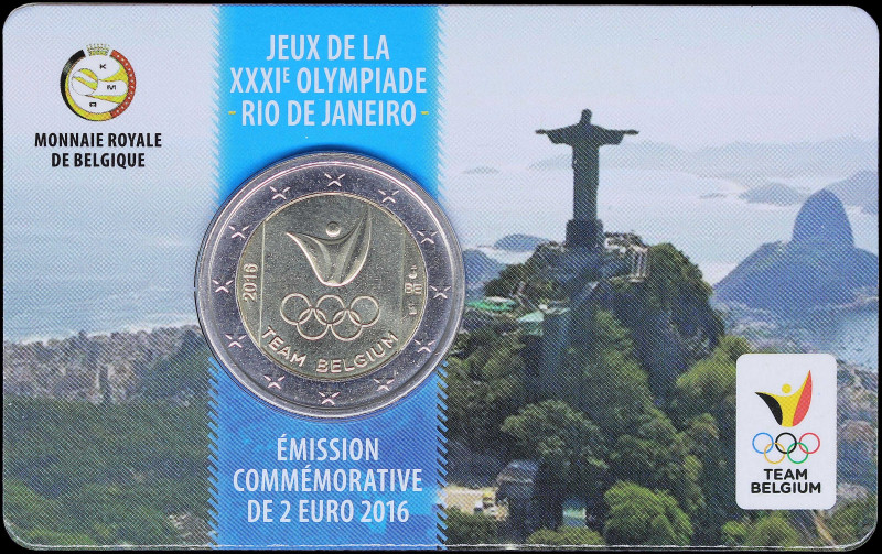 BELGIUM: 2 Euro (2016) bi-metallic commemorating the 2016 Summer Olympics in Bra...