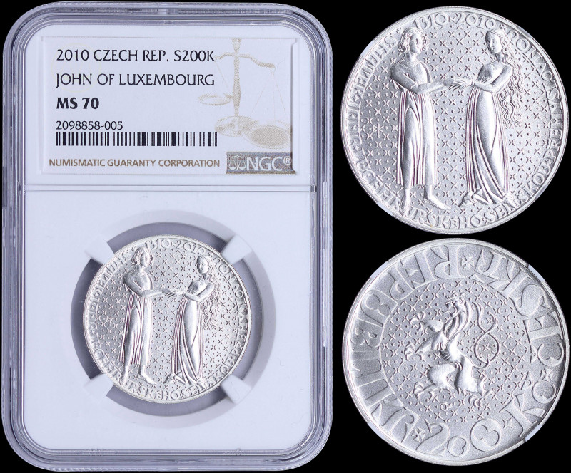 CZECH REPUBLIC: 200 Korun (2010) in silver (0,900) commemorating the 700th weddi...