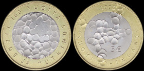 FINLAND: 5 Euro (2008) bi-metallic commemorating science and research. (KM 141). Uncirculated.