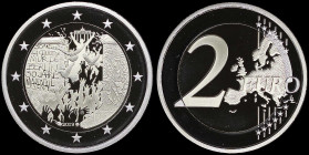 FRANCE: 2 Euro (2019) in copper-nickel commemorating 30 Years since the Fall of Berlin Wall. Accompanied by official case and CoA with no "00155". Max...